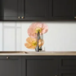 Papavers - Botanisch - Roze keuken achterwand 2 middel -sfeer1