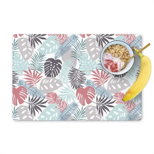 Bladeren - Jungle - Pastel - Tropisch Placemat vinyl groot -zzzproduct_Kitchenyeah-website
