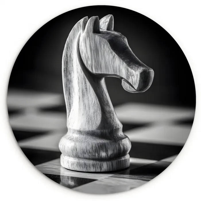 Paard - Hout - Schaalbord - Zwart Wandcirkel kunststof plaat 5mm dik klein -3d