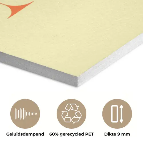 Nice - Oranje - Geel - Minimalistisch PET vilt klein -closeup_NL