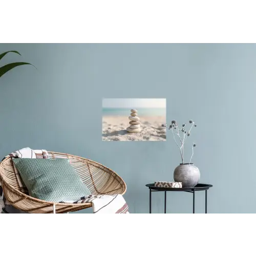 Stenen - Stapel - Zand - Zee Muursticker klein -plant