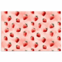 Aardbei - Patroon - Roze poster papier klein 62 -3d