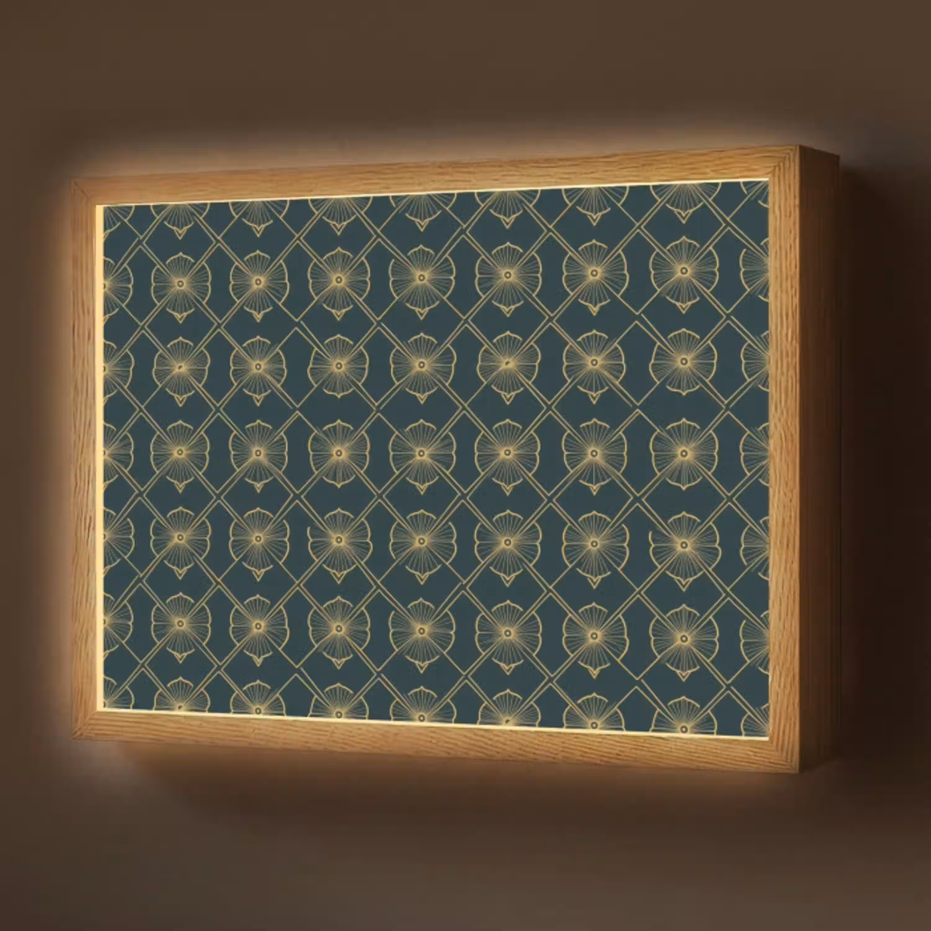Geometrisch - Elegant - Groen Light Box met batterij (Wandlamp) middel 907 -z3d_website