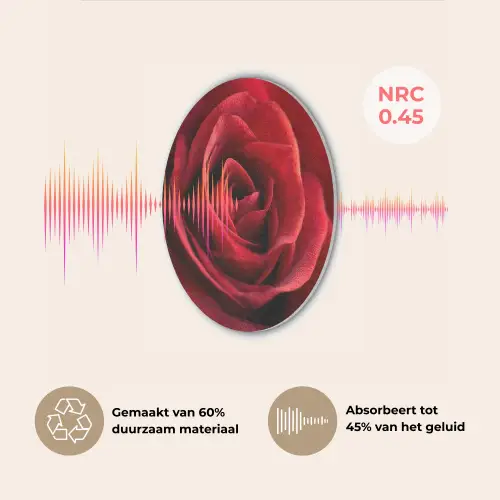 Rood - Roos - Romantisch Akoestische PET Vilt - Rond klein -USP_NL