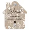 Beiges Blumenmuster - Elegant Naambord Huisje klein -3d