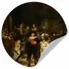 De Nachtwacht - Schilderij van Rembrandt van Rijn Wandcirkel behangsticker klein -3d