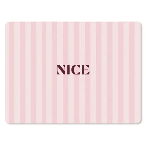 Nice - Strepen - Roze muismat rubber klein -3d