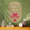 Groen - Zomer - Quote - Palmboom Wandcirkel Ovaal Glas middel -sfeer2
