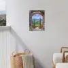 Doorkijk - Toscane - Landschap - Poort tuinposter los doek klein -sfeer8