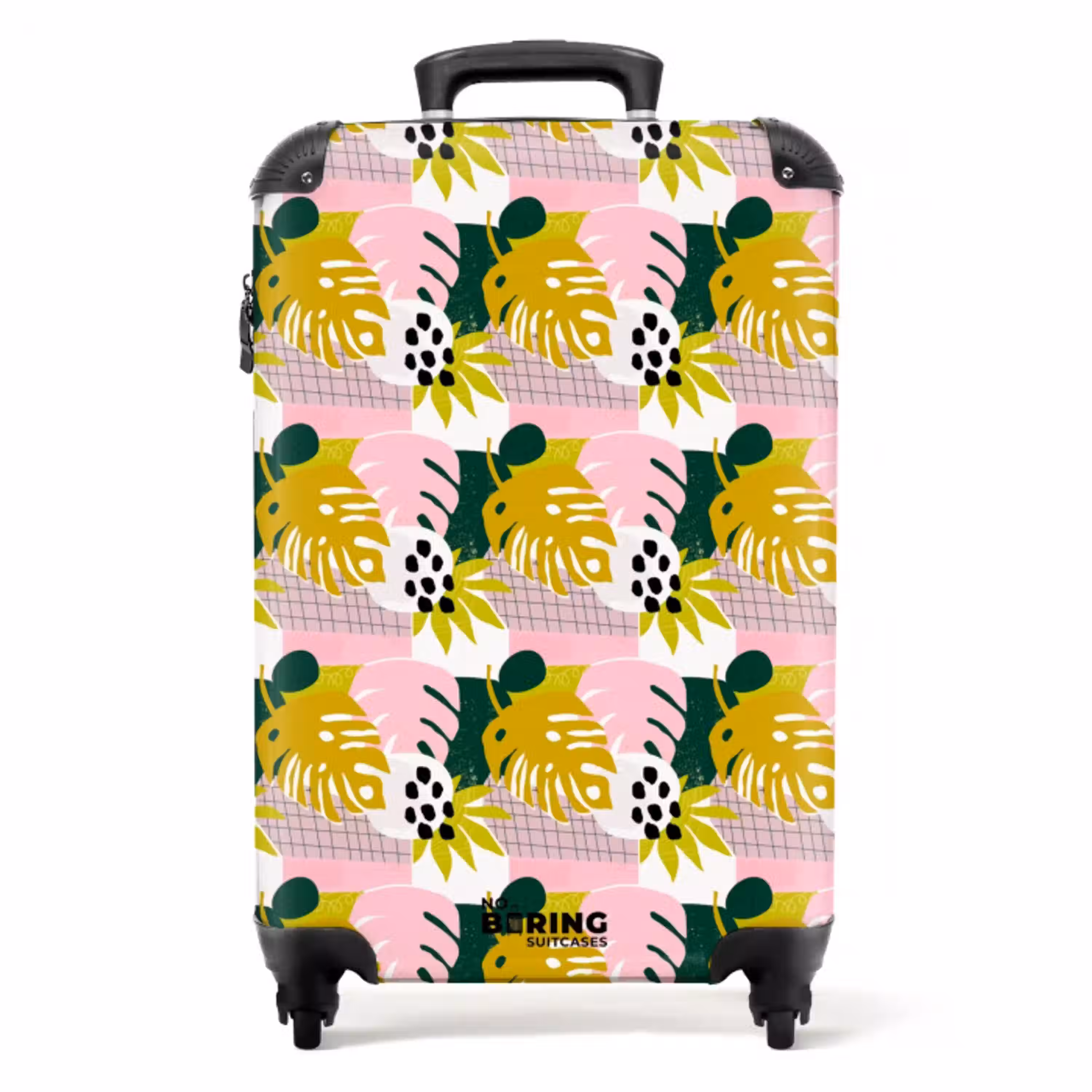 Tropische bladerpatroon NBS - Handbagage koffer - Volwassenen Unisex middel -productfoto_recht