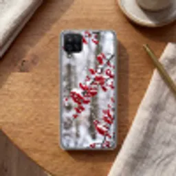 Bessen - Takken - Sneeuw - Winter - Kleurrijk Telefoonhoesje Samsung Galaxy A12 klein -sfeer1