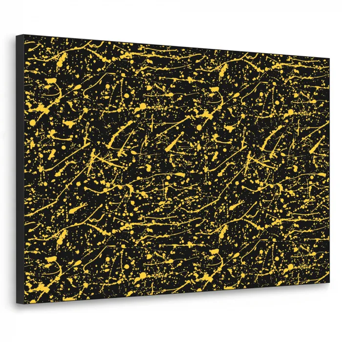 Spat - Waterverf - Geel - Zwart Textielframe zwart klein 947 -3d