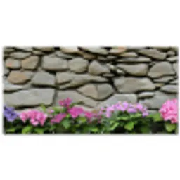 Hortensia’s - Stenen - Muur - Bloemen Balkonbeschermer Duitsland klein -zz_3d