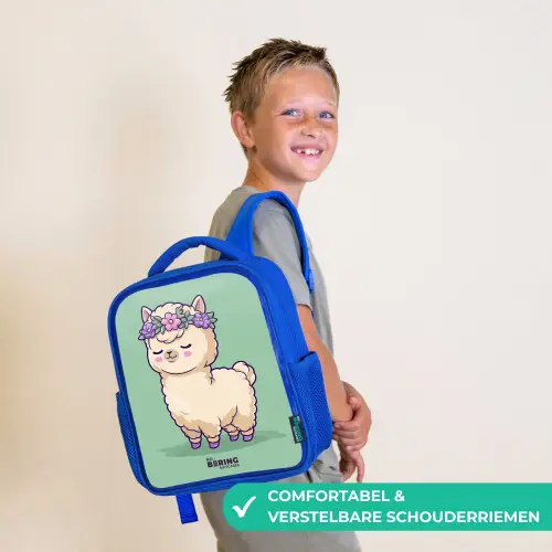 Kawai - Alpaca - Groen Kinderrugzak - Blauw middel -sfeer3_NL