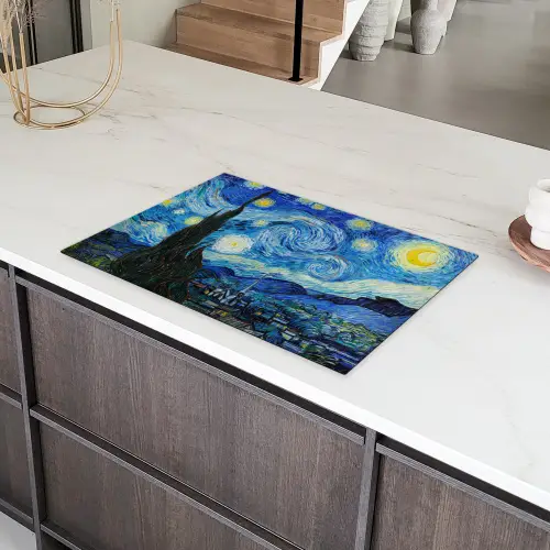 De sterrennacht - Vincent van Gogh Inductie beschermer vinyl 3mm klein -sfeer8