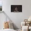 Rustgevende Boeddha in meditatie tuinposter los doek klein -sfeer8