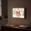 Kerstman- Winter - Sneeuw - Wit - Rood Light Box met batterij (Wandlamp) middel -sfeer1