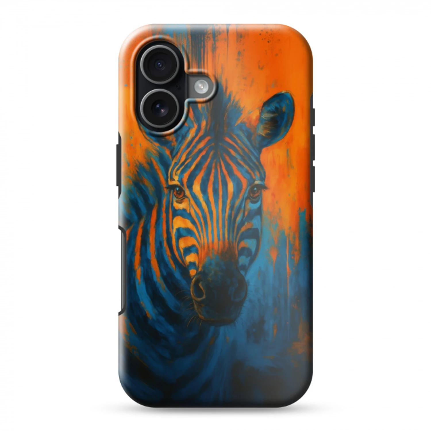 Zebra - Abstract - Blauw Toughcase MagSafe Apple iPhone 17 klein -3d