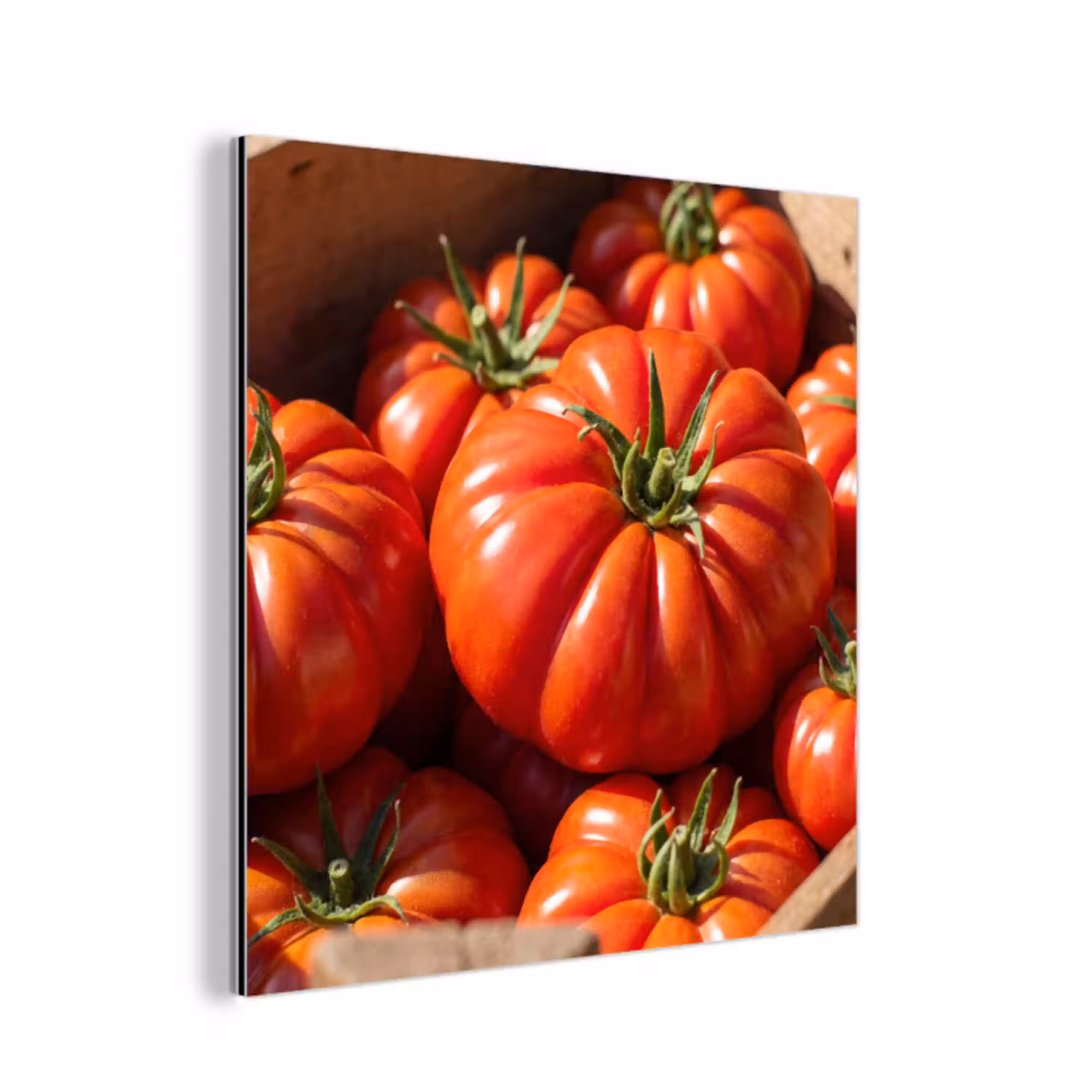 Tomaat - Houten - Kist aluminium wit klein -3d