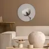 Katoenbol - Minimalistisch - Wit Akoestische PET Vilt - Rond klein -sfeer1
