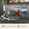 Schotse Hooglander - Berg - Water - Natuur - Koe keuken achterwand spatscherm klein -usp_NL
