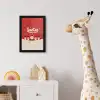 Illustratie - Kerstman - Rendieren - Rood fotolijst zwart zonder passe partout klein -usfeer4_kinderkamer