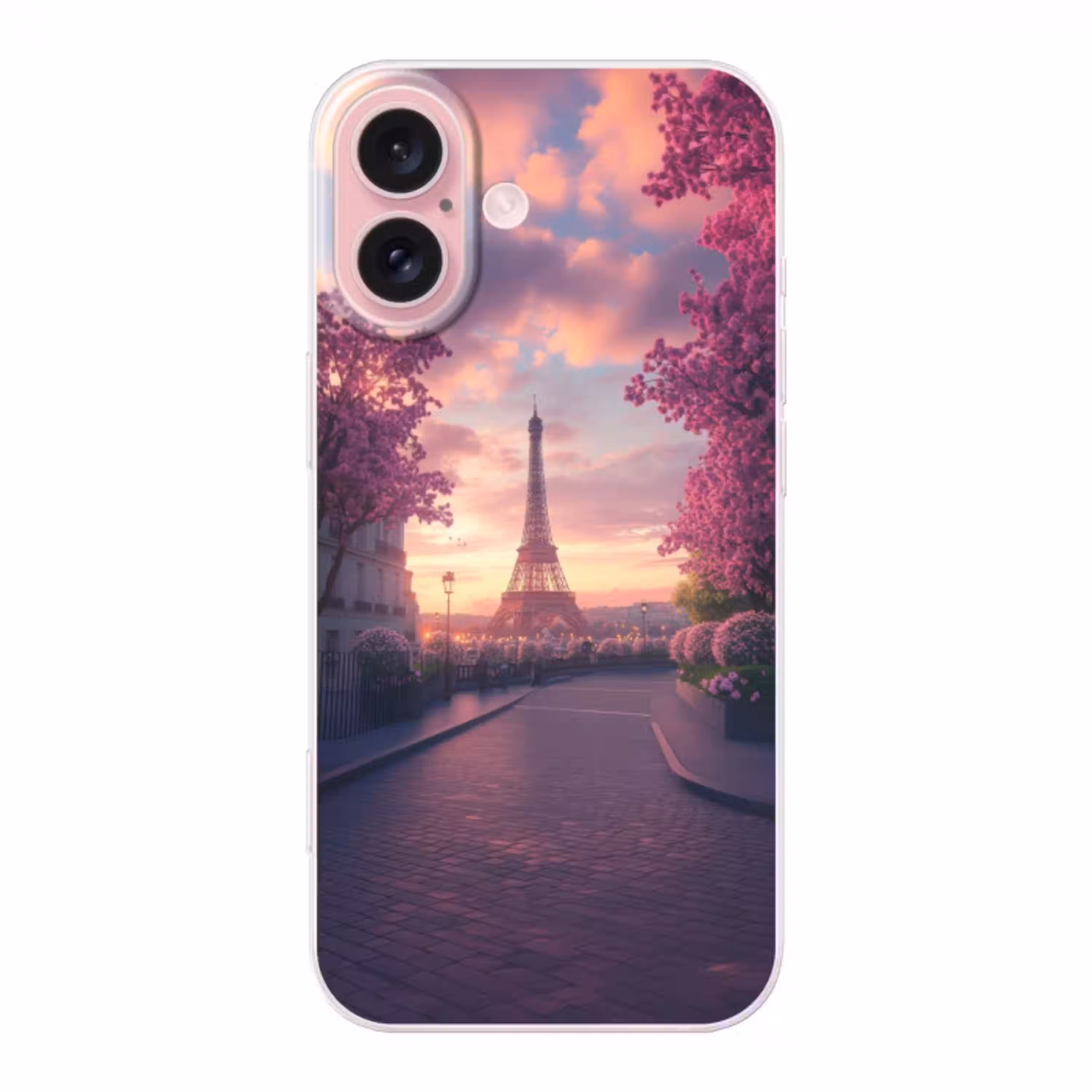 Eiffeltoren - Parijs - Roze Apple iPhone 16 klein -3d