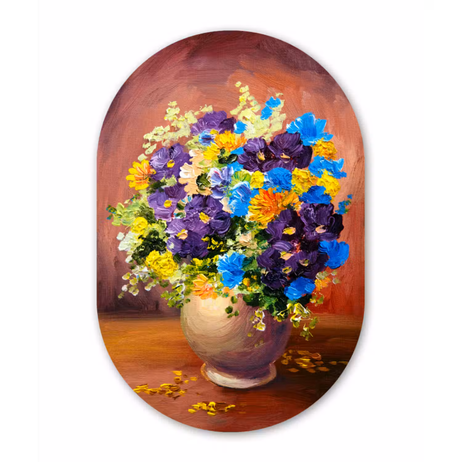 Muurovaal - Boeket - Lente - Olieverf