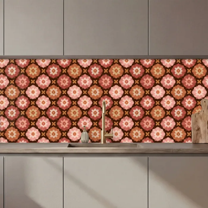 Geometrisch - Bloemen - Kleurrijk keuken achterwand 2 middel 871 zz_3dshopping