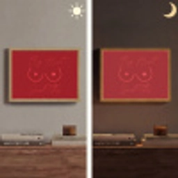 big heart small titties - Hart - Rood Light Box met batterij (Wandlamp) middel -sfeer3