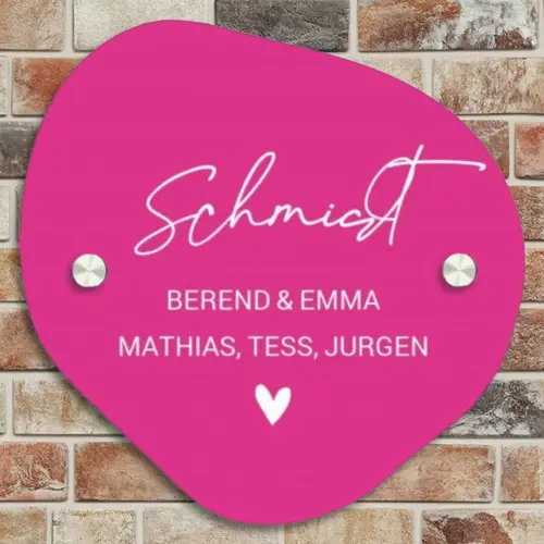 Knallrosa - Klassisch Naambord Organisch middel -sfeer10
