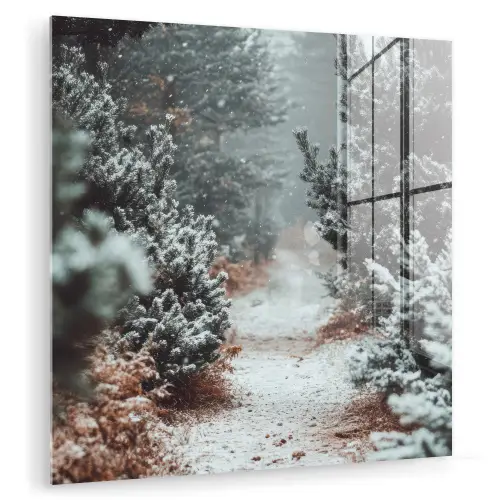 Bos - Winter - Bomen - Natuur - Pad - Sneeuw plexiglas 5mm klein -zzzproduct_nieuw