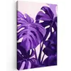 Bladeren - Paars - Tropisch - Abstract Tuinposter op houten frame 2 cm dik klein -3d