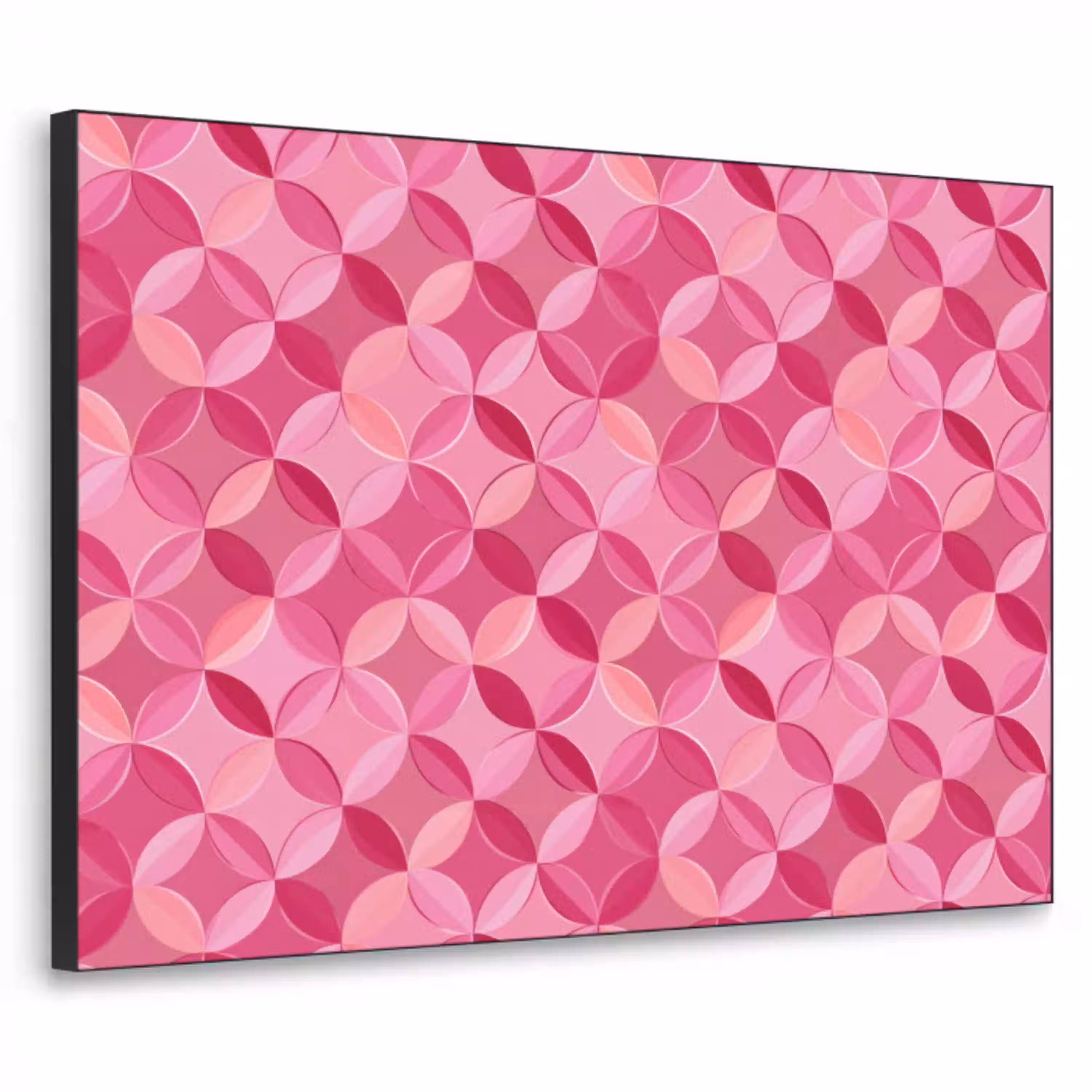 Geometrisch - Mozaïek - Modern - Roze Textielframe zwart klein 947 -3d