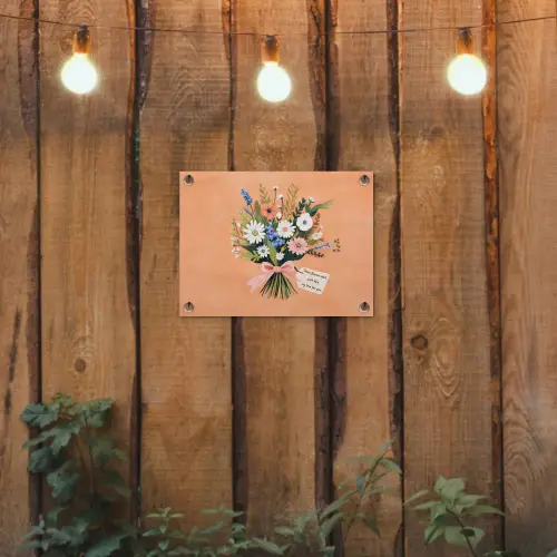 Boeket - Strikje - Quote tuinposter los doek klein -sfeer1