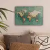 Wereldkaart - Gebroken tegels - Mozaïek canvas 2cm klein -sfeer1
