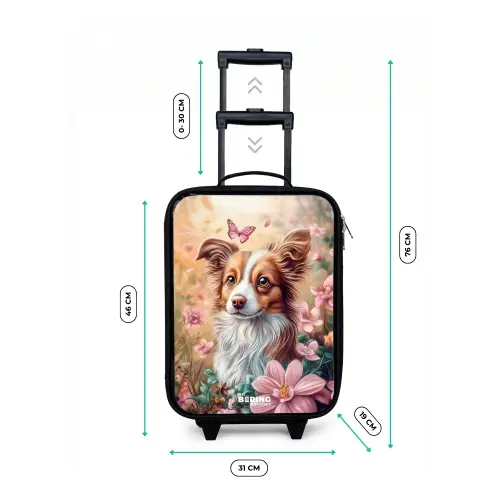 Hond in bloemenveld met vlinders Kinderkoffer - Zwart klein -productfoto_formaten
