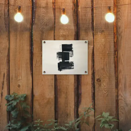 Rechthoeken - Penseelstreken - Abstract - Zwart tuinposter los doek klein -sfeer1
