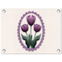 Tulpen - Paars - Lijst - Bladeren tuinposter los doek klein -3d