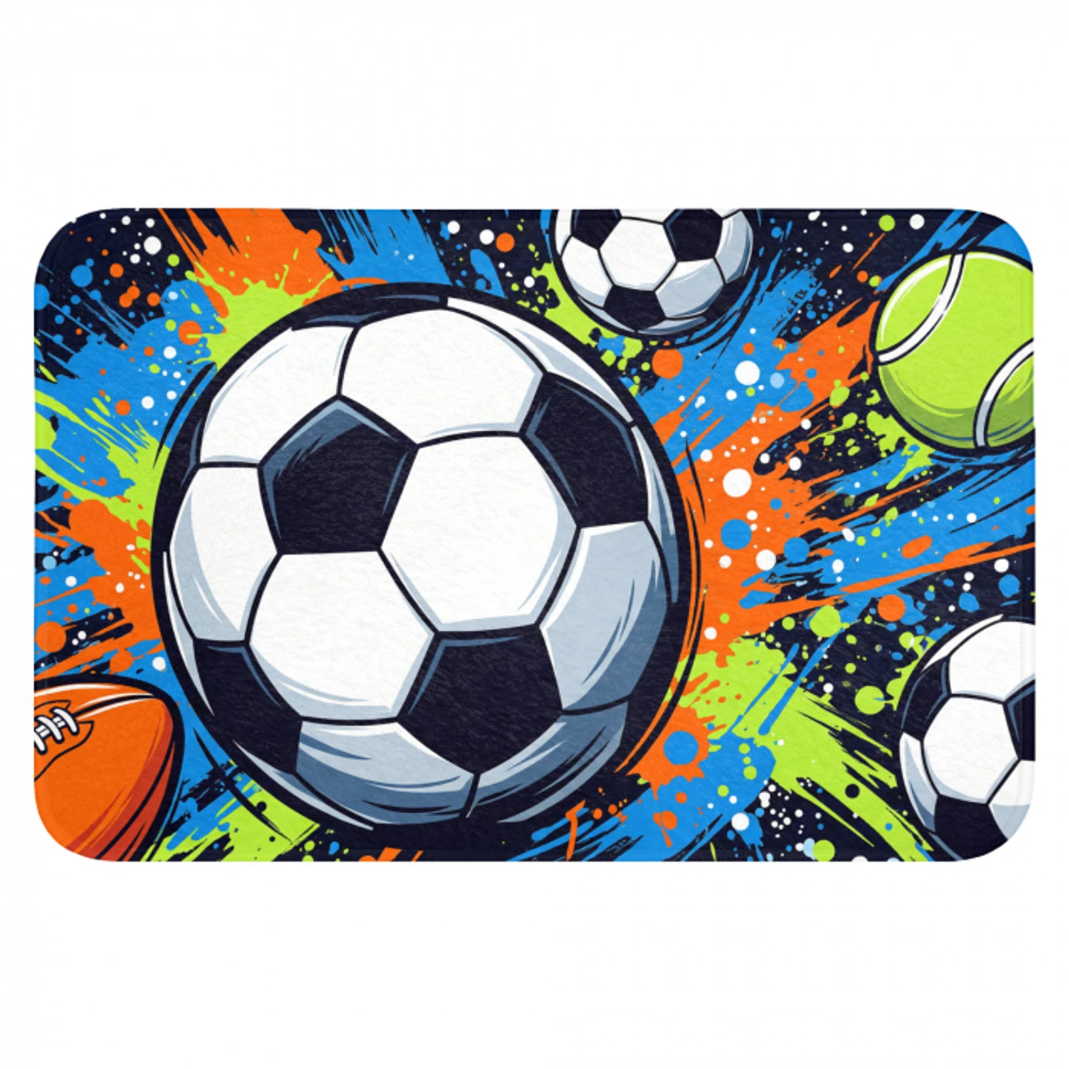 Sport - Ballen - Kleurrijk Badmat klein -3d