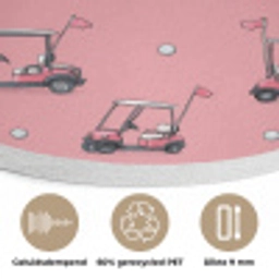 Golfkar - Retro - Roze Akoestische PET Vilt - Rond klein 838 -closeup_NL