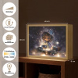 Meisje - Toveren - Sterren - Paars Light Box met batterij (Wandlamp) middel -USP_websiteoverzichtDE