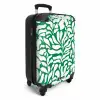 Abstract - Groen/Wit Bloemenpatroon NBS - Handbagage koffer - Kinderen Unisex middel -productfoto_3d
