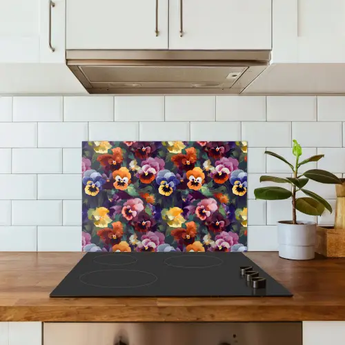 Viooltjes - Kleuren - Bloemblaadjes keuken achterwand spatscherm klein 900 -sfeer2