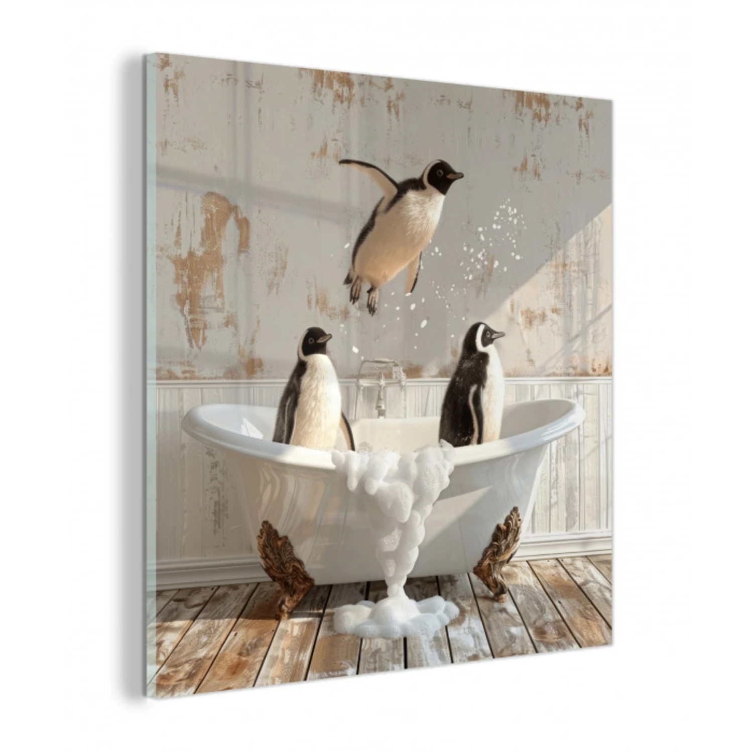 Vintage - Pinguïn - Badkuip - Schuim plexiglas 5mm klein -z3d