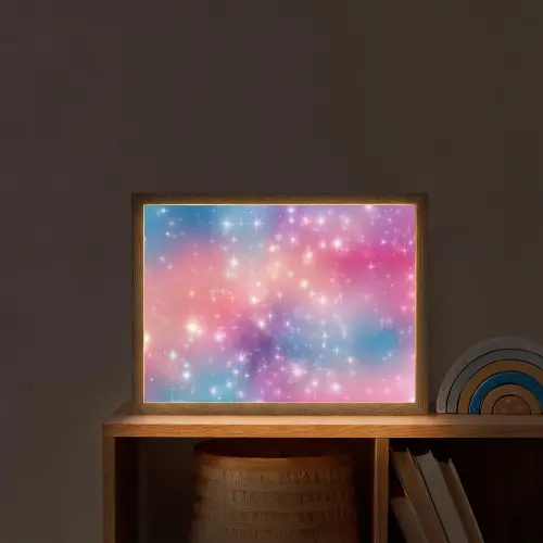 Sterren - Abstract - Kleuren Light Box met batterij (Wandlamp kind) middel -sfeer1_kind