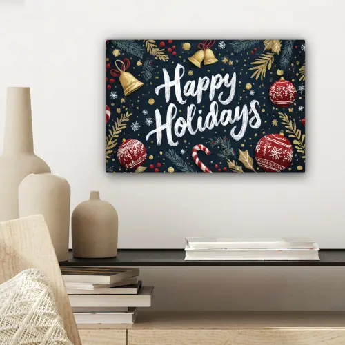 Feestelijk - Kerstgroet - Kleurrijk canvas 2cm klein -sfeer6