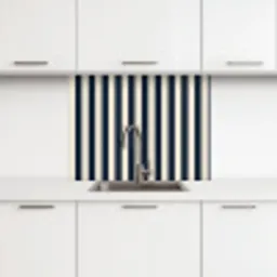 Verticale strepen - Blauw - Crème keuken achterwand 2 middel 865 -3d