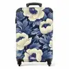 Vintage bloemen - Blauw NBS - Handbagage koffer - Kinderen Unisex middel -productfoto_recht