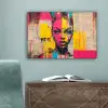 Vrouwengezicht - Krantenpapier - Abstract - Roze canvas 2cm klein -sfeer4